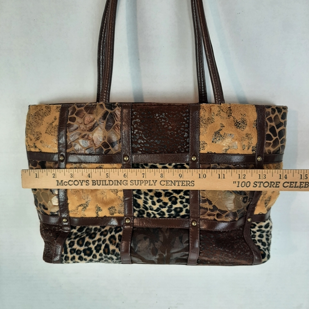 🛍Bueno Patchwork Animal Prints Medium Sized Shoulder Bag Purse - Picture 3 of 10